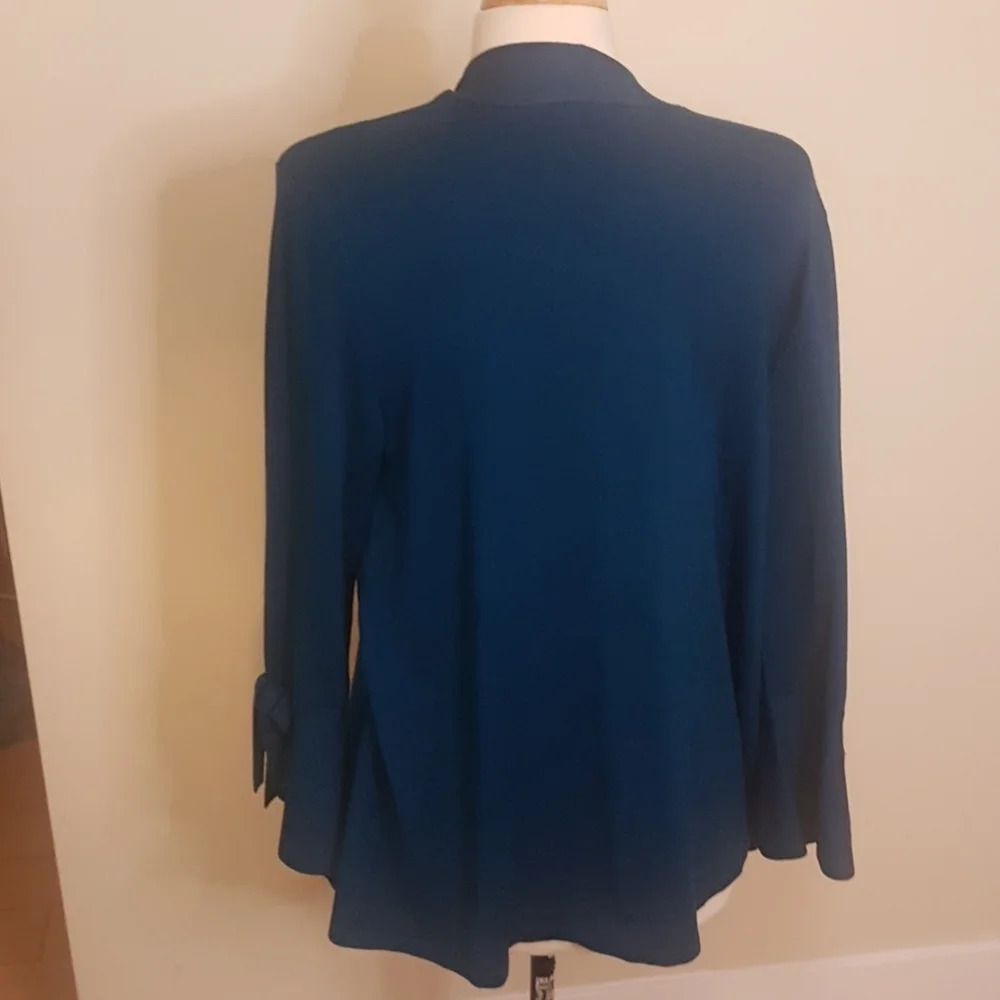 Alfani deep teal tied sleeve cardigan  sweater - Picture 6 of 8